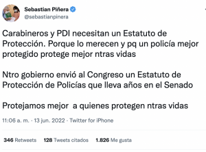 Piñera por muerte de Catabinero
