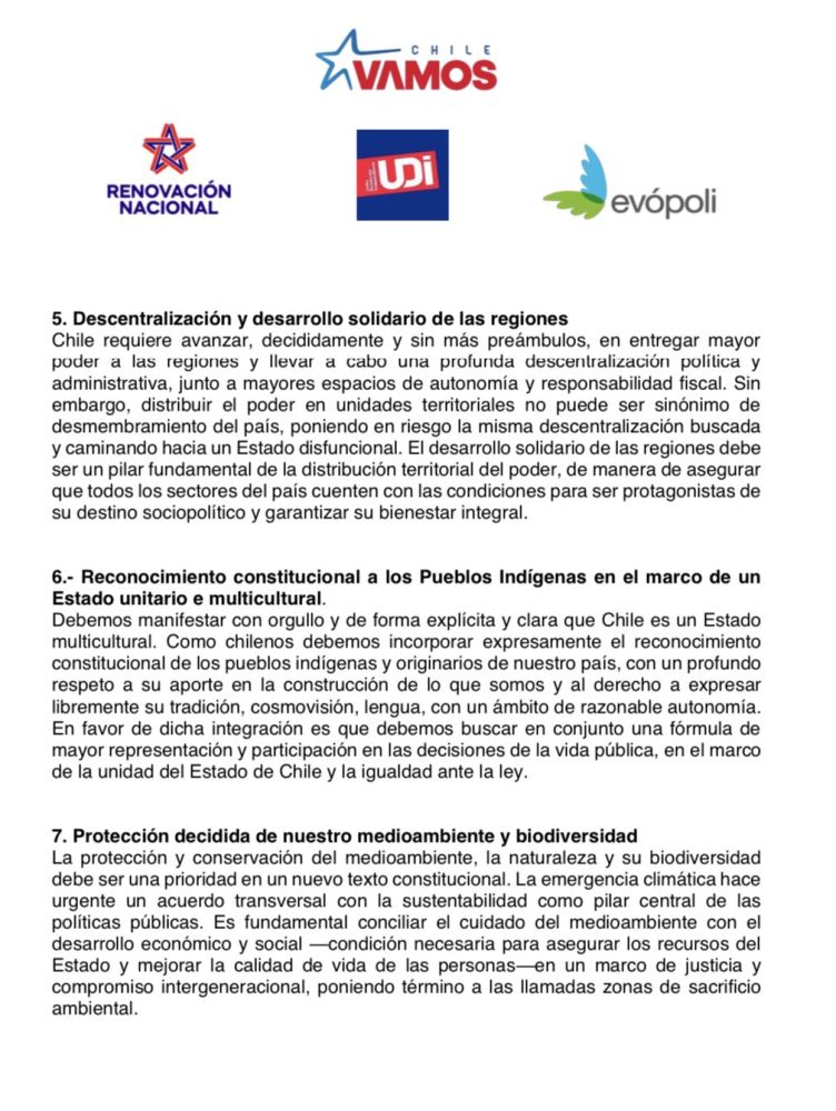 Los 10 compromisos de Chile Vamos