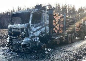 Collipulli camión quemado por Mapuches