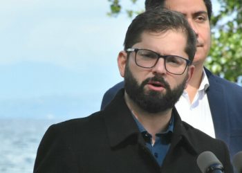 Presidente Boric hablando en La Araucanía