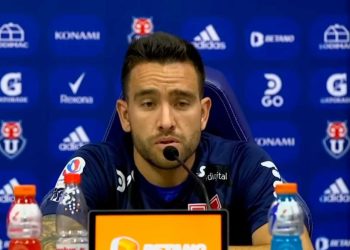Matías Zaldivia en su primera conferencia de prensa como jugador de la U