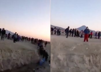 (Video) Una turba de inmigrantes ingresa al país por Arica
