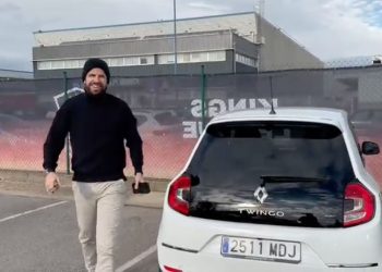 mensaje a shakira en la patente de twingo de pique