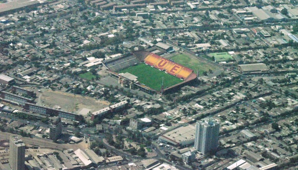Vista aérea del Estadio Santa Laura