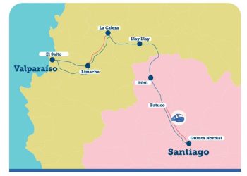 Así será el trayecto del proyecto Trenes para Chile para Santiago-Viña del Mar
