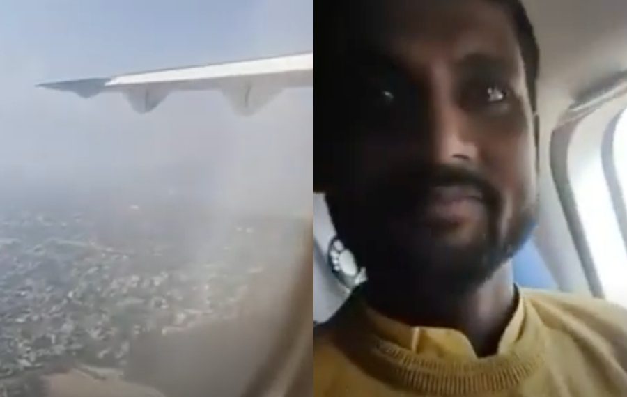 hombre grabo momento en que el avion se cae