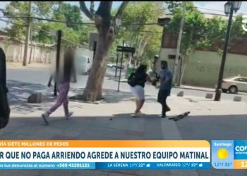 Captura de pantalla de la agresión al equipo del matinal de CHV