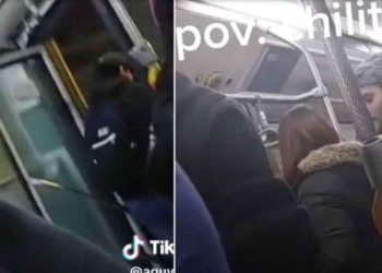 Pasajera del Transantiago increpa