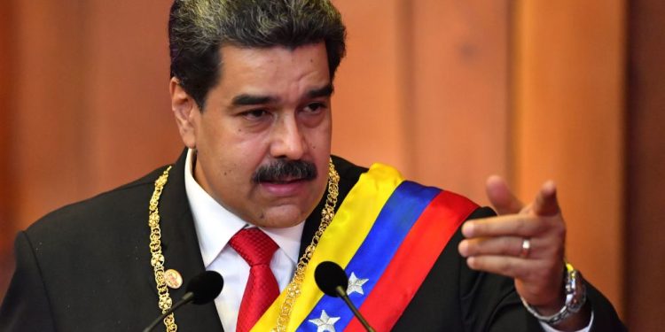 Venezuela's President Nicolas Maduro delivers a speech after being sworn-in for his second mandate, at the Supreme Court of Justice (TSJ) in Caracas on January 10, 2019. - Maduro begins a new term that critics dismiss as illegitimate, with the economy in free fall and the country more isolated than ever. (Photo by Yuri CORTEZ / AFP)        (Photo credit should read YURI CORTEZ/AFP via Getty Images)