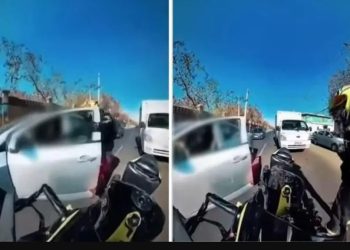 Motociclista persigue a mujer que atropelló a adulto mayor y se dio a la fuga