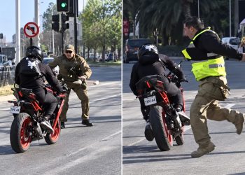 dan con motociclista que escapo de fiscalizacion