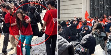 agresion en protesta confech